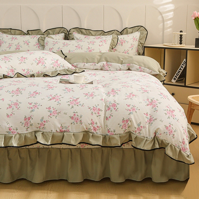 91家纺网 家纺一手货源 找家纺 铠畅家纺 2025新款有氧双层纱印花夹棉床盖四件套-终版 晨曦微露