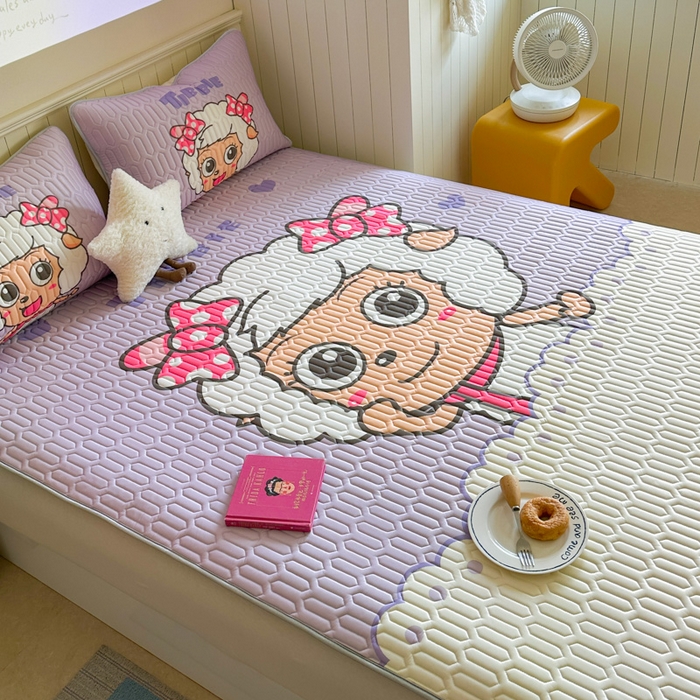 91家纺网 家纺一手货源 找家纺 金爱家 2025新款凉感丝乳胶凉席 乳胶-美羊羊公主