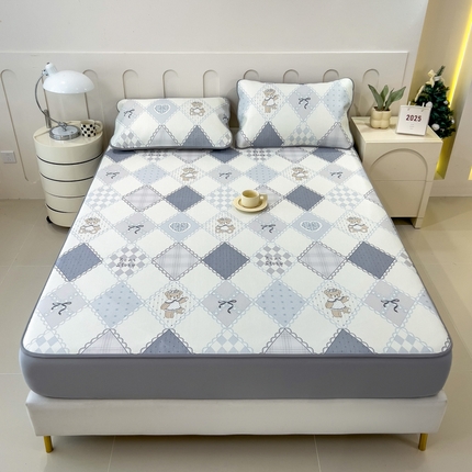 2025年新款600D丝滑冰丝凉席-床笠款 灵心小熊