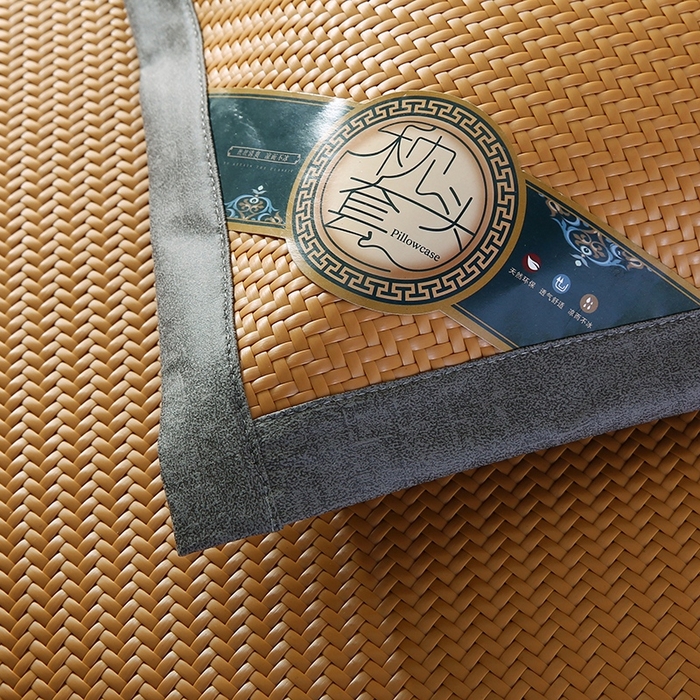 91家纺网 家纺一手货源 找家纺 小牛2025新款PE冷感霸王藤夏凉枕套系列凉枕套凉枕套冰丝枕套藤枕套冰藤枕套冰丝枕套竹枕套凉席枕套豆豆枕 黄藤48*74cm【一只】