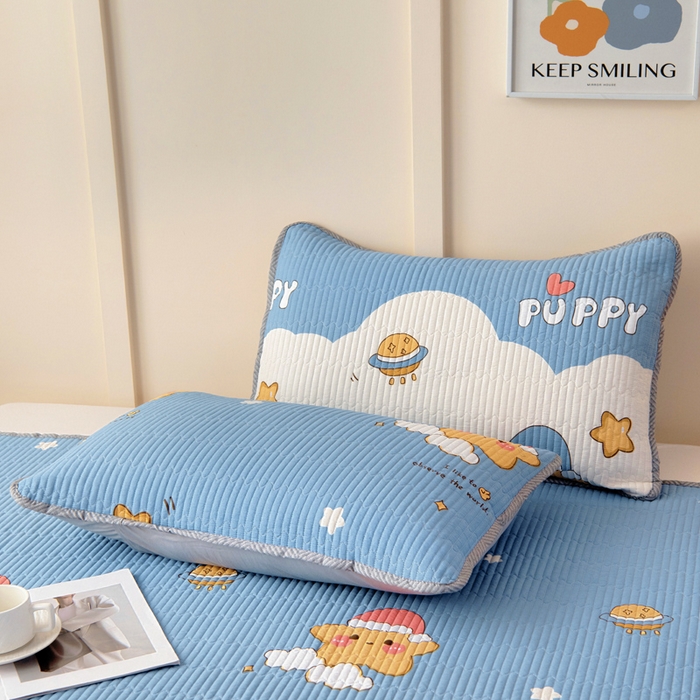 91家纺网 家纺一手货源 找家纺 情煊家纺 2025新款双面全棉床盖夹棉床盖三件套