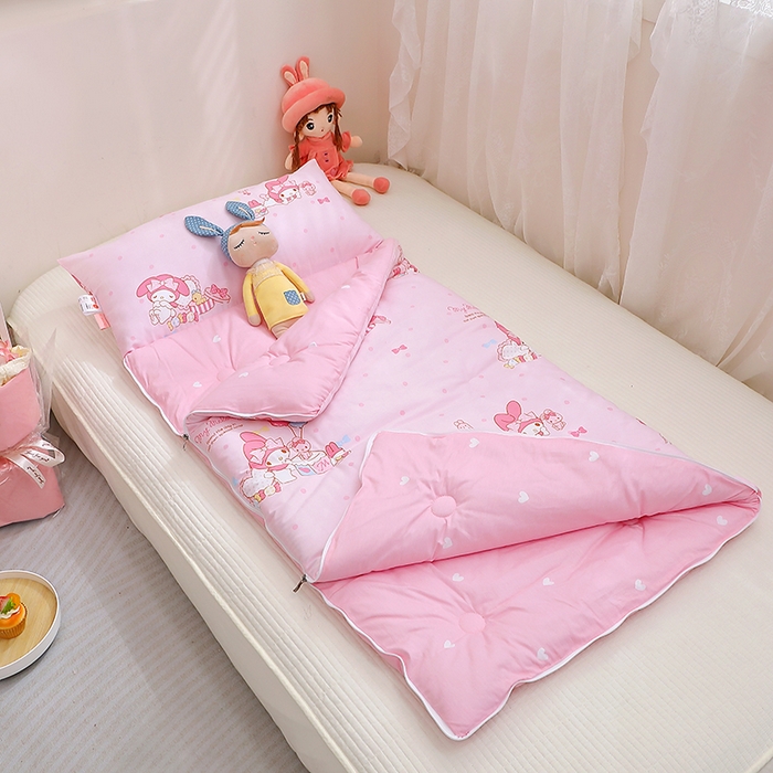 91家纺网 家纺一手货源 找家纺 八零年代 2024新款三丽鸥睡袋儿童一体防踢被 纯棉四季款