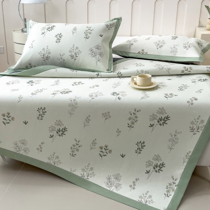 91家纺网 家纺一手货源 找家纺 倾慕家纺 2025年新款600D丝滑冰丝凉席-床席款 清凉一叶