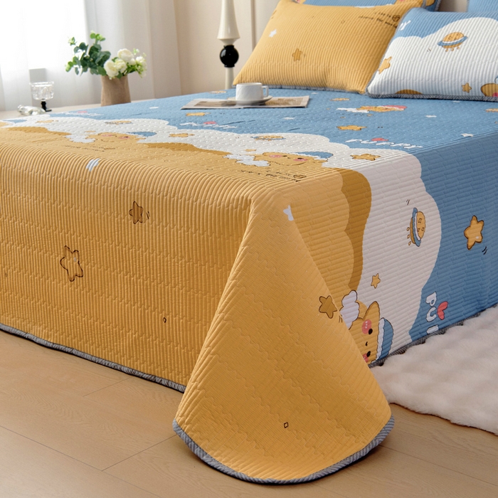 91家纺网 家纺一手货源 找家纺 情煊家纺 2025新款双面全棉床盖夹棉床盖三件套