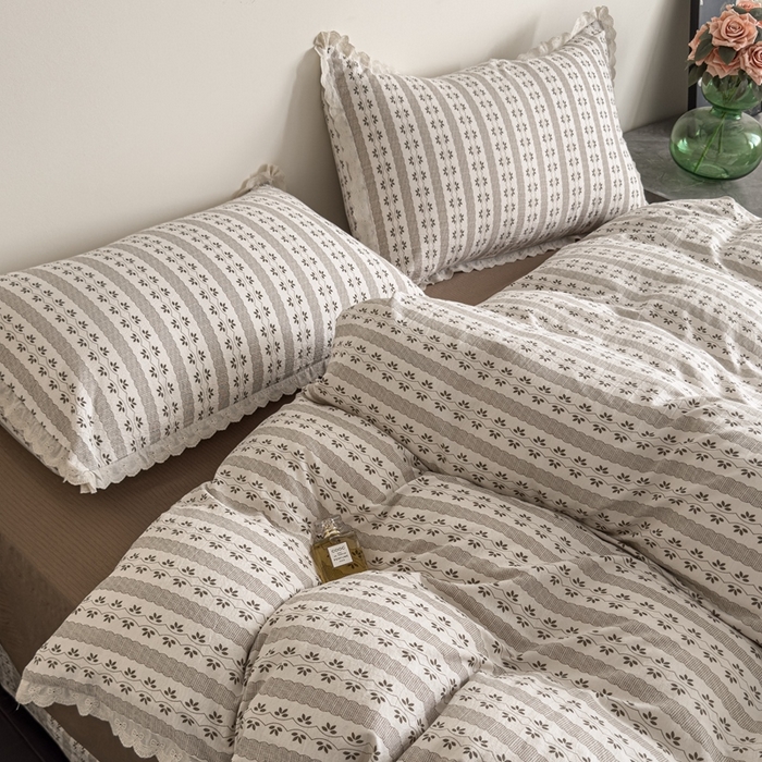 91家纺网 家纺一手货源 找家纺 可思家纺 2025新款法式皱皱纱四件套 罗马假日