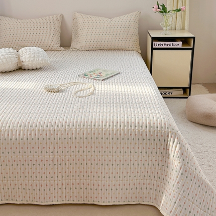 TT.one 塔塔家居 2025新款全棉双层纱贝壳边夏被系列 床盖·简约格