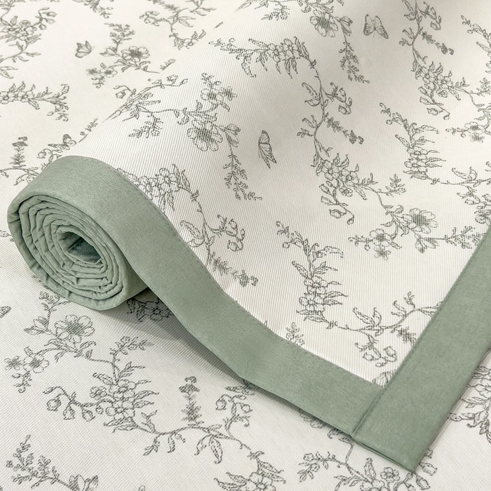 91家纺网 家纺一手货源 找家纺 2025年新款600D丝滑冰丝凉席-床笠款 连理枝绿