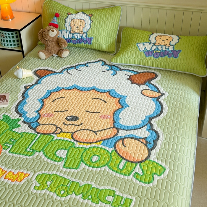 91家纺网 家纺一手货源 找家纺 金爱家 2025新款凉感丝乳胶凉席 乳胶-美梦羊羊