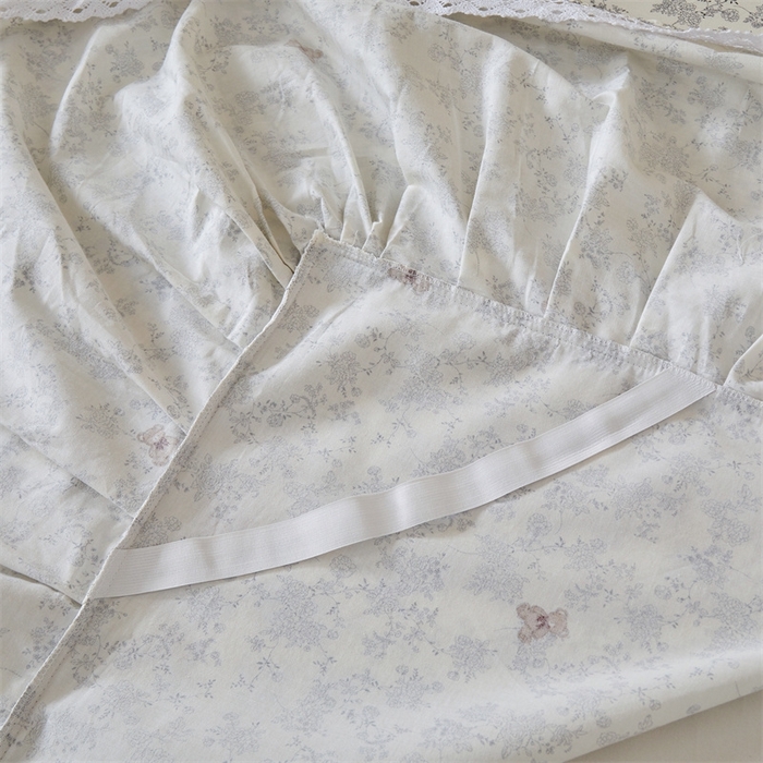 91家纺网 家纺一手货源 找家纺 缦彩 2025新款韩版纯棉床裙四件套 奥罗拉