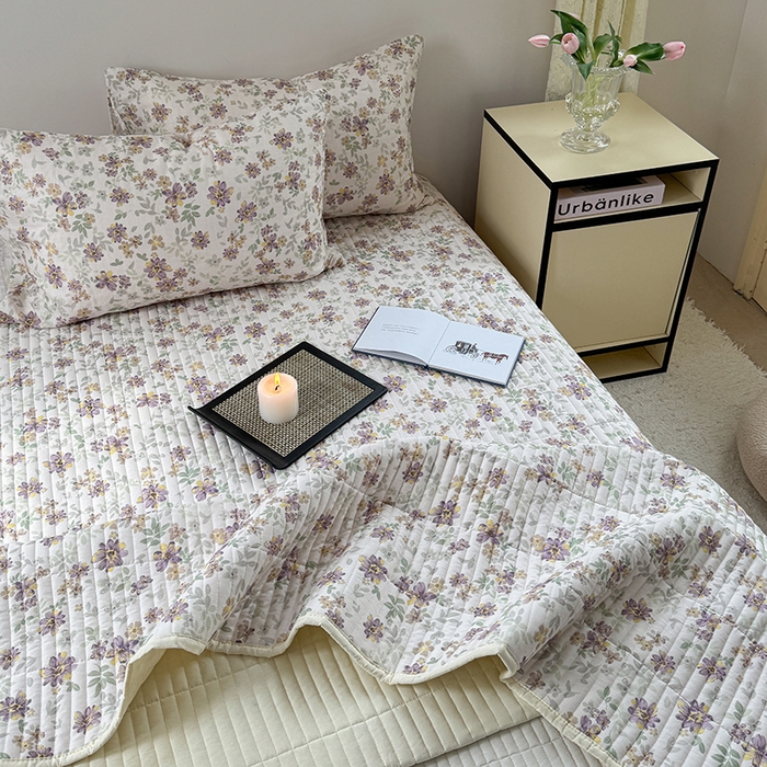 91家纺网 家纺一手货源 找家纺 TT.one 塔塔家居 2025新款全棉双层纱贝壳边夏被系列 床盖·半夏