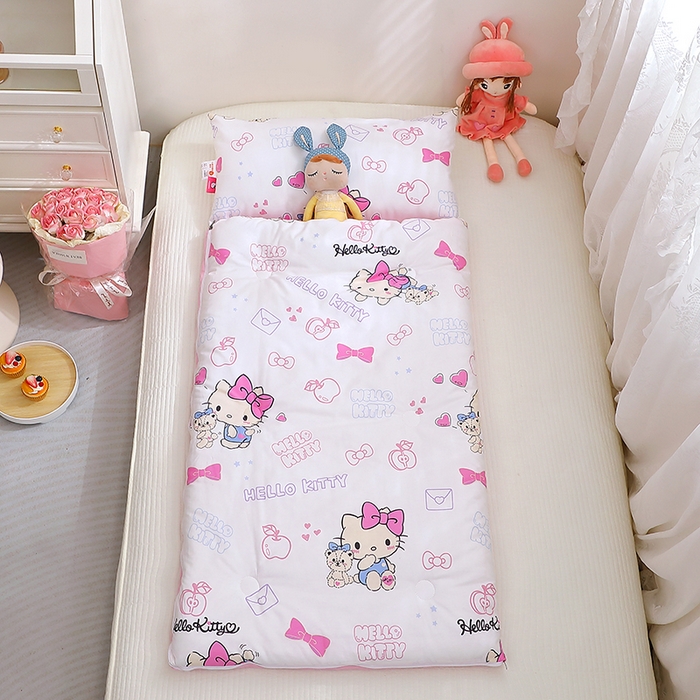 91家纺网 家纺一手货源 找家纺 八零年代 2024新款三丽鸥睡袋儿童一体防踢被 纯棉四季款