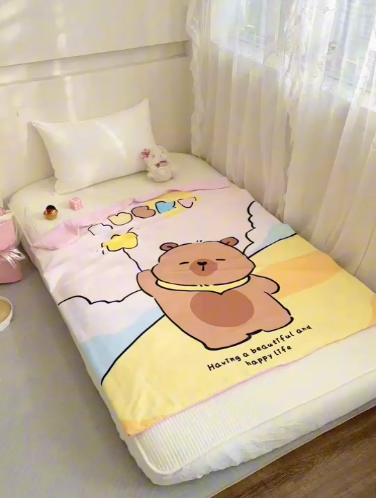 91家纺网 家纺一手货源 找家纺 八零年代 2025新款儿童A类天丝夏被冰爽棉空调被凉感被幼儿园凉席夏被三件套