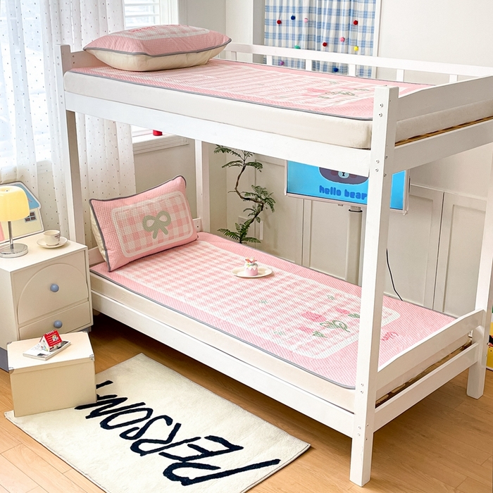 91家纺网 家纺一手货源 找家纺 川悦生活 2025新款大阪冰豆豆凉感凉席三件套 杏运花