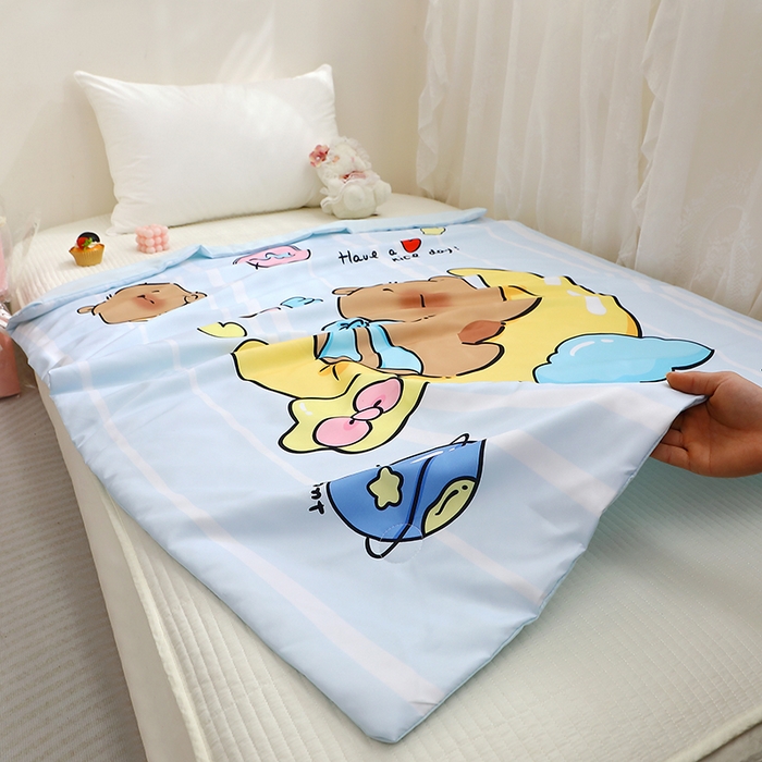 91家纺网 家纺一手货源 找家纺 八零年代 2025新款儿童A类天丝夏被冰爽棉空调被凉感被幼儿园凉席夏被三件套