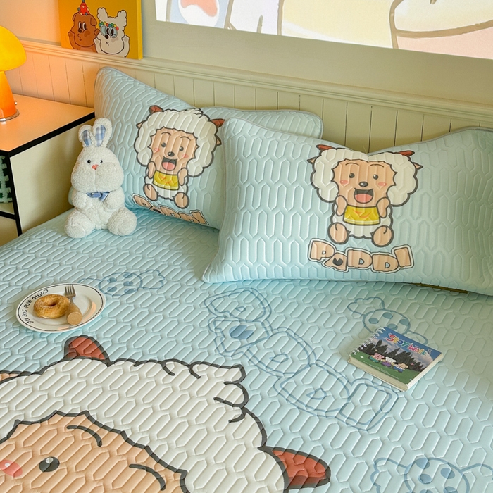 91家纺网 家纺一手货源 找家纺 金爱家 2025新款凉感丝乳胶凉席 乳胶-懒羊羊