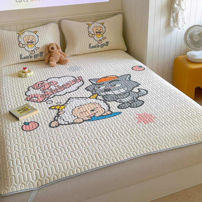 91家纺网 家纺一手货源 找家纺 金爱家 2025新款凉感丝乳胶凉席 乳胶-洋洋得意