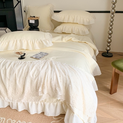 91家纺网 家纺一手货源 找家纺 （总）2025新款A类法式花边爱丽莎夏被夏凉被空调被四件套