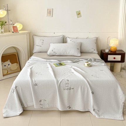 卡伦家纺2025凉豆豆冰丝毯系列 卡皮巴拉——灰