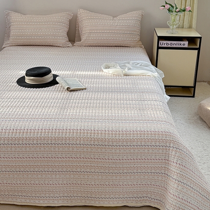 TT.one 塔塔家居 2025新款全棉双层纱贝壳边夏被系列 床盖·波浪条