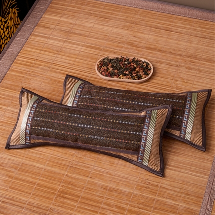 91家纺网 家纺一手货源 找家纺 （总）织布人 2025新款颈椎枕夏季凉感冰藤圆柱枕PE藤麻将枕反弓颈椎不适专用枕43*10*8cm