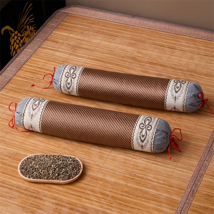 91家纺网 家纺一手货源 找家纺 （总）织布人 2025新款颈椎枕夏季凉感冰藤圆柱枕PE藤麻将枕反弓颈椎不适专用枕43*10*8cm