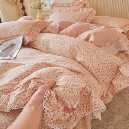 91家纺网 家纺一手货源 找家纺 （总）缦彩 2025新款韩版纯棉床裙四件套