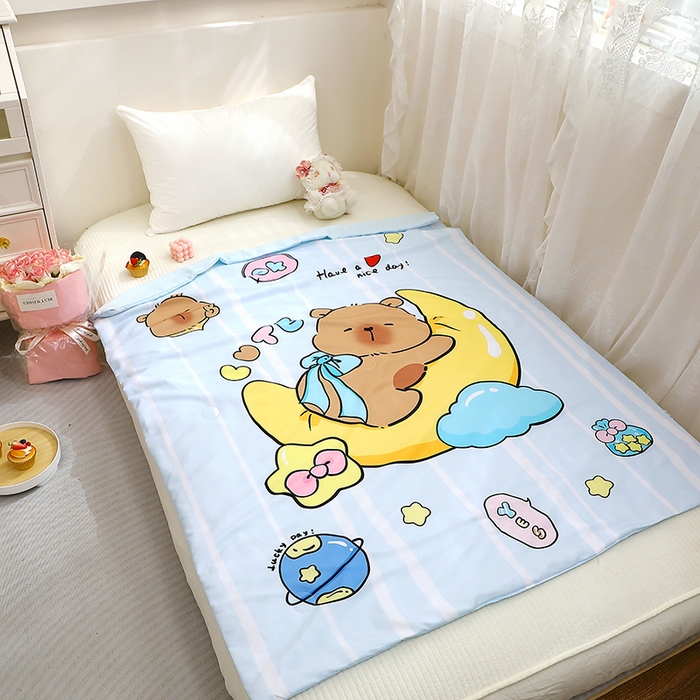 91家纺网 家纺一手货源 找家纺 八零年代 2025新款儿童A类天丝夏被冰爽棉空调被凉感被幼儿园凉席夏被三件套