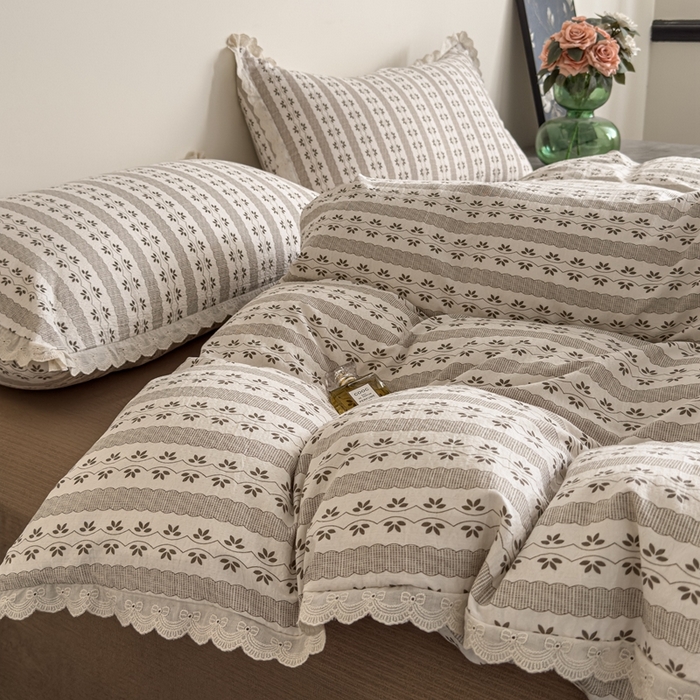 91家纺网 家纺一手货源 找家纺 可思家纺 2025新款法式皱皱纱四件套 罗马假日