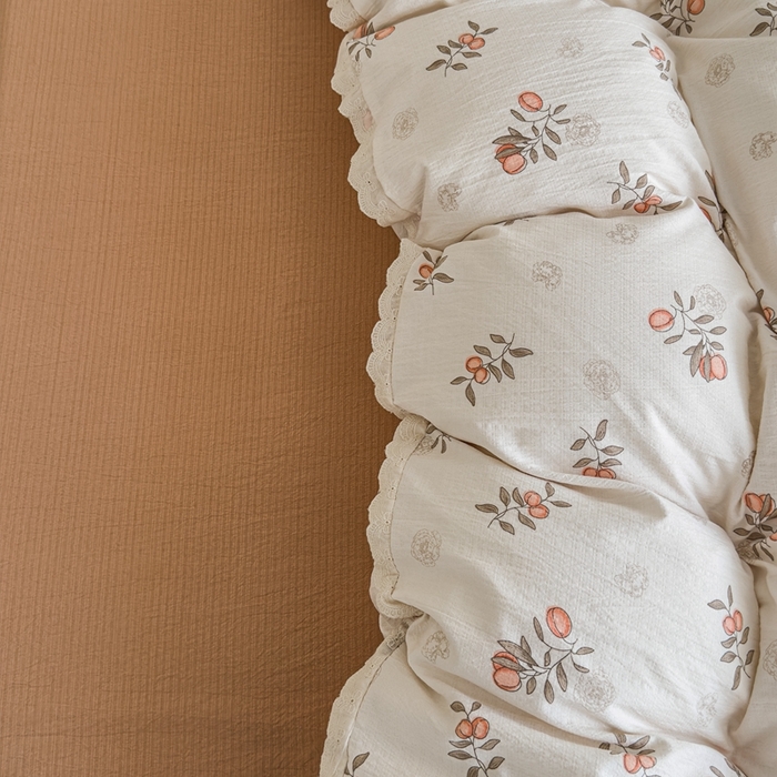 91家纺网 家纺一手货源 找家纺 可思家纺 2025新款法式皱皱纱四件套 秋实