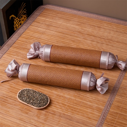 91家纺网 家纺一手货源 找家纺 （总）织布人 2025新款颈椎枕夏季凉感冰藤圆柱枕PE藤麻将枕反弓颈椎不适专用枕43*10*8cm