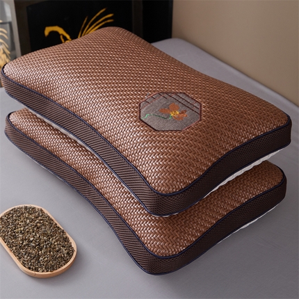 91家纺网 家纺一手货源 找家纺 （总）织布人 2025新款荞麦枕夏季凉感冰藤面包枕PE藤夏凉枕成人家用颈椎枕硬枕35*55cm