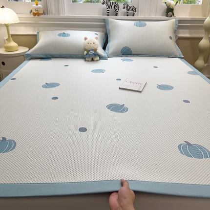 91家纺网 家纺一手货源 找家纺 （总）倾慕家纺 2025年新款PE豆豆提花凉席卡通系列-床席款