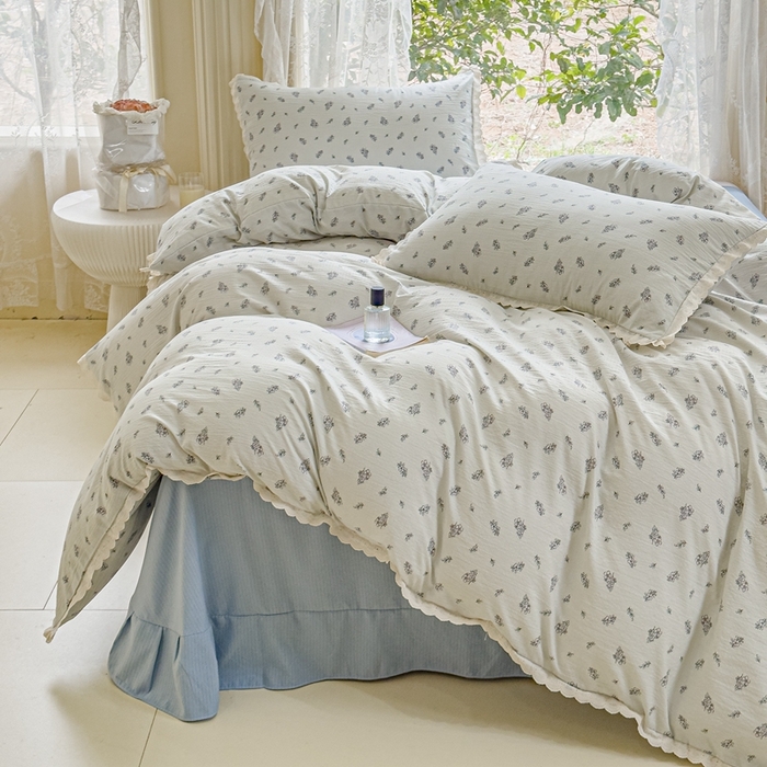 91家纺网 家纺一手货源 找家纺 可思家纺 2025新款法式皱皱纱四件套 南城旧事