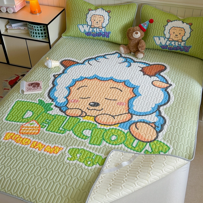 91家纺网 家纺一手货源 找家纺 金爱家 2025新款凉感丝乳胶凉席 乳胶-美梦羊羊