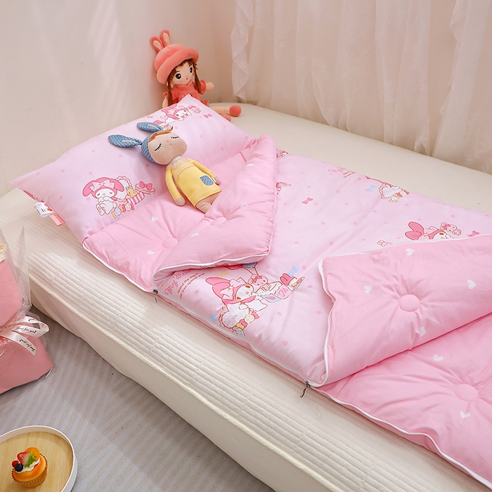 91家纺网 家纺一手货源 找家纺 八零年代 2024新款三丽鸥睡袋儿童一体防踢被 纯棉四季款