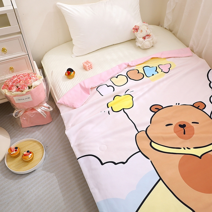 91家纺网 家纺一手货源 找家纺 八零年代 2025新款儿童A类天丝夏被冰爽棉空调被凉感被幼儿园凉席夏被三件套