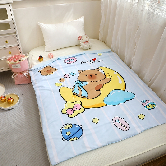 91家纺网 家纺一手货源 找家纺 八零年代 2025新款儿童A类天丝夏被冰爽棉空调被凉感被幼儿园凉席夏被三件套