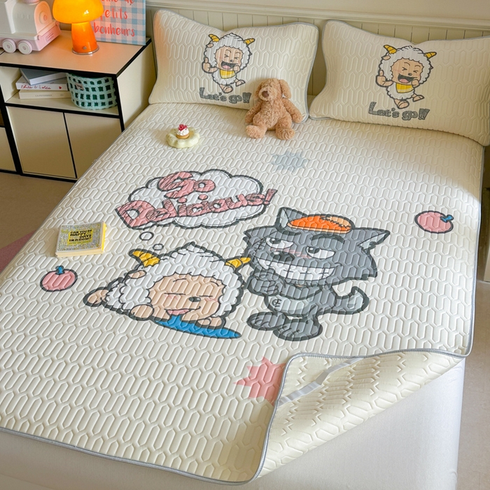 91家纺网 家纺一手货源 找家纺 金爱家 2025新款凉感丝乳胶凉席 乳胶-洋洋得意