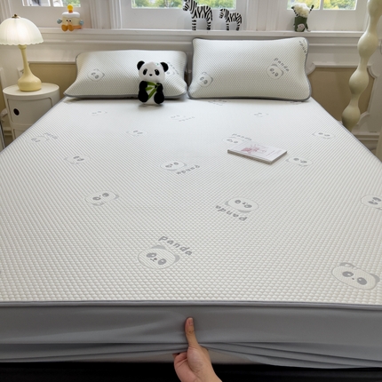 91家纺网 家纺一手货源 找家纺 （总）倾慕家纺 2025年新款PE豆豆提花凉席卡通系列-床笠款