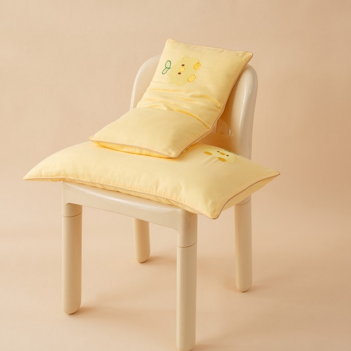 91家纺网 家纺一手货源 找家纺 喜多兔2025新款小轻柔纯棉双层纱枕套枕头 黄色Q小鸡