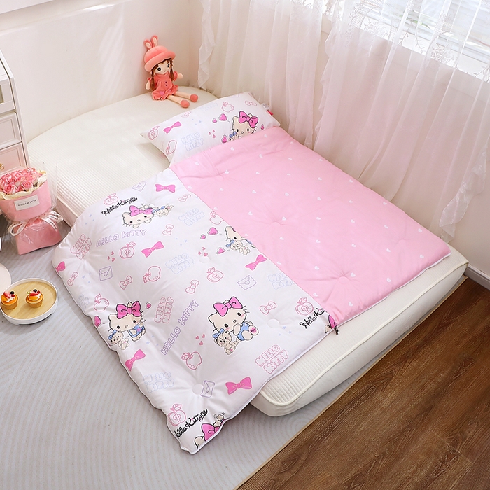 91家纺网 家纺一手货源 找家纺 八零年代 2024新款三丽鸥睡袋儿童一体防踢被 纯棉四季款