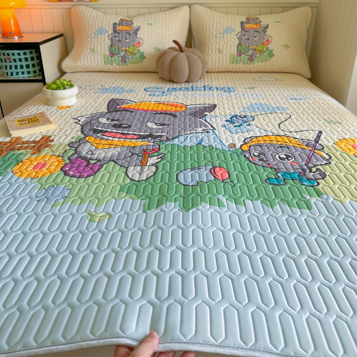 91家纺网 家纺一手货源 找家纺 （总）金爱家 2025新款凉感丝乳胶凉席