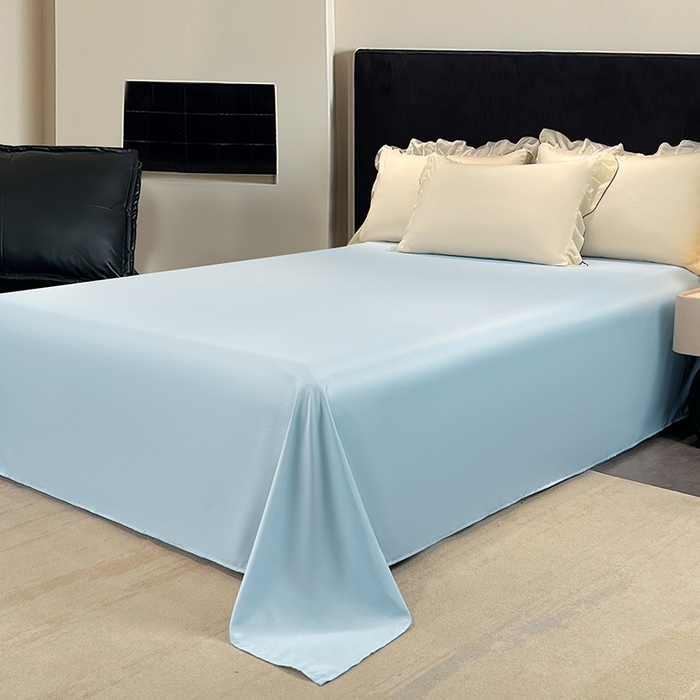 91家纺网 家纺一手货源 找家纺 梦舒羽 2025新款刺绣水洗真丝花边夏被四件套宿舍夏凉被床单枕套三件套-蝶梦花边款 蝶梦-蓝 花边款