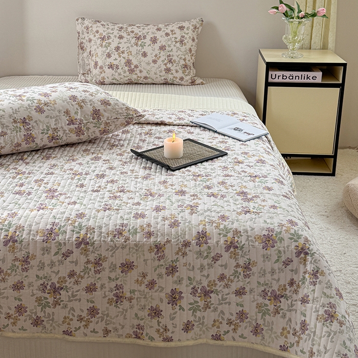 91家纺网 家纺一手货源 找家纺 TT.one 塔塔家居 2025新款全棉双层纱贝壳边夏被系列 床盖·半夏