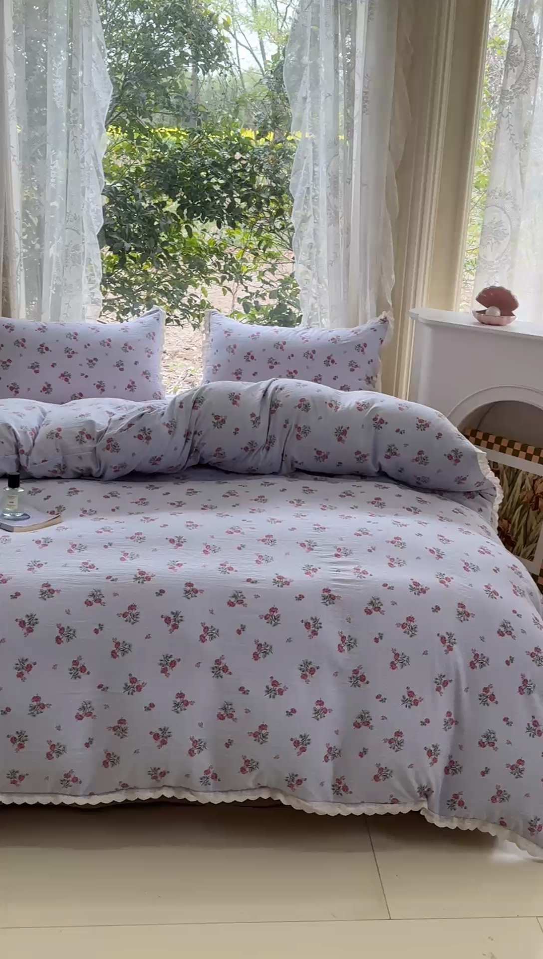 91家纺网 家纺一手货源 找家纺 可思家纺 2025新款法式皱皱纱四件套 绮梦