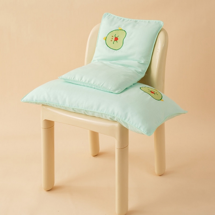 91家纺网 家纺一手货源 找家纺 喜多兔2025新款小轻柔纯棉双层纱枕套枕头 绿色Q恐龙