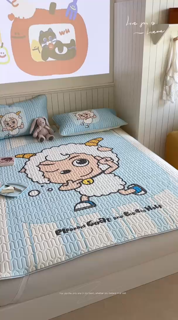 91家纺网 家纺一手货源 找家纺 金爱家 2025新款凉感丝乳胶凉席 乳胶-羊先生