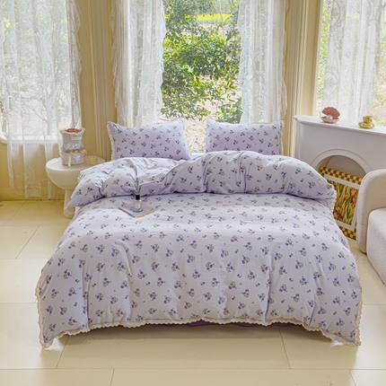 可思家纺 2025新款法式皱皱纱四件套 绮梦