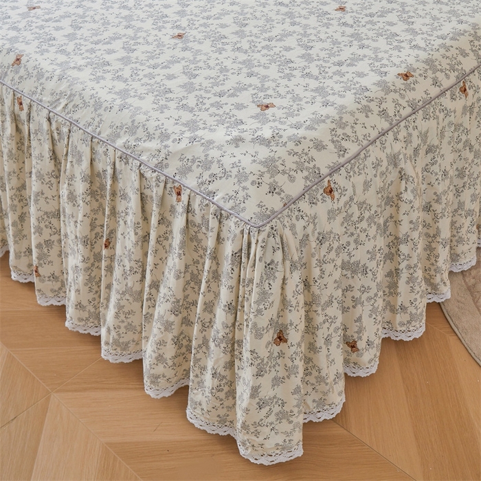 91家纺网 家纺一手货源 找家纺 （总）缦彩 2025新款韩版纯棉床裙四件套