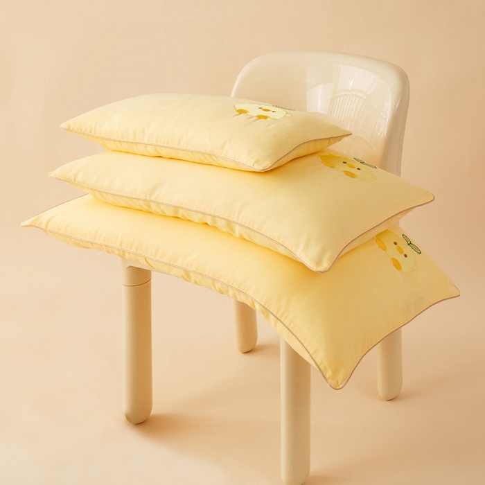 91家纺网 家纺一手货源 找家纺 喜多兔2025新款小轻柔纯棉双层纱枕套枕头 黄色Q小鸡